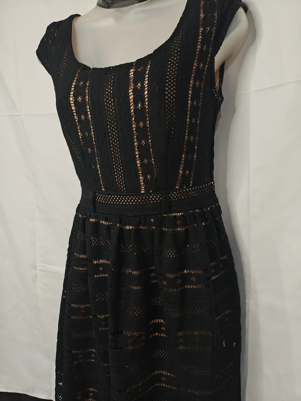 Jodi Kristopher Black Lace Overlay Mini Dress - Picture 2 of 6